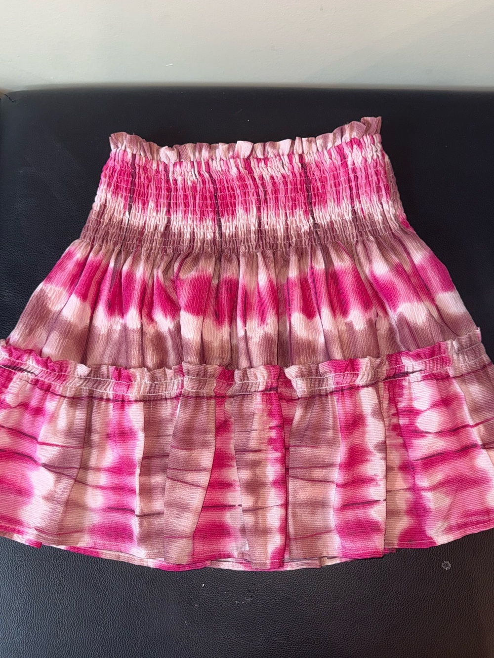 Yakira Bella Smocked Tie-Dye Pink Skirt